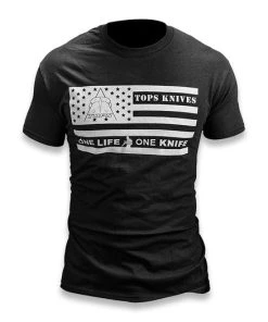 TOPS Flag Logo Black T-shirt