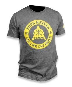 TOPS One Life One Knife Charcoal T-shirt
